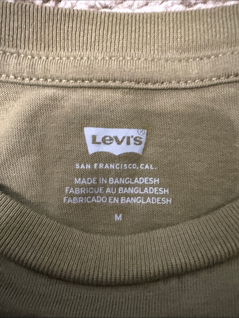 Levi's Olive Green Tee with White and Pink Graphic - Picture 2 of 2